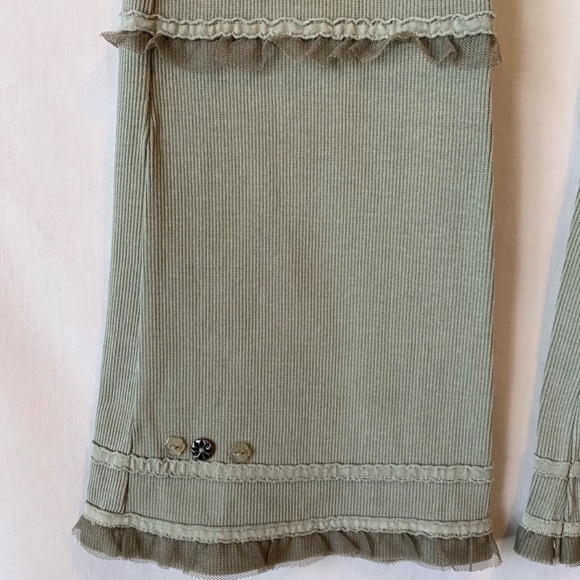 Naartjie Girls Olive Green Ribbed Ruffled Leggings Size 10/12 - Picture 4 of 7